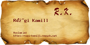 Régi Kamill névjegykártya